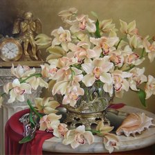 Схема вышивки «орхидеи»