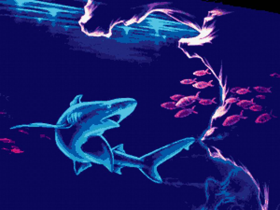 морские гдубины - акула, море, рыбы - предпросмотр