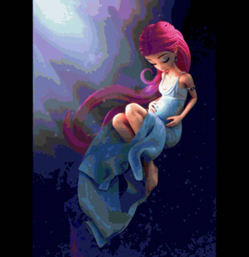 Сказочная мама - мама, ребенок, вода, фентези, сказка, беременность - предпросмотр