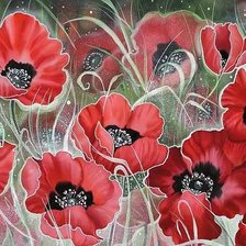 Схема вышивки «маки»