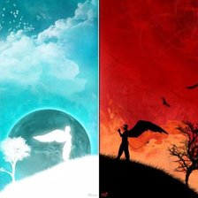 Схема вышивки «Ангел и демон»