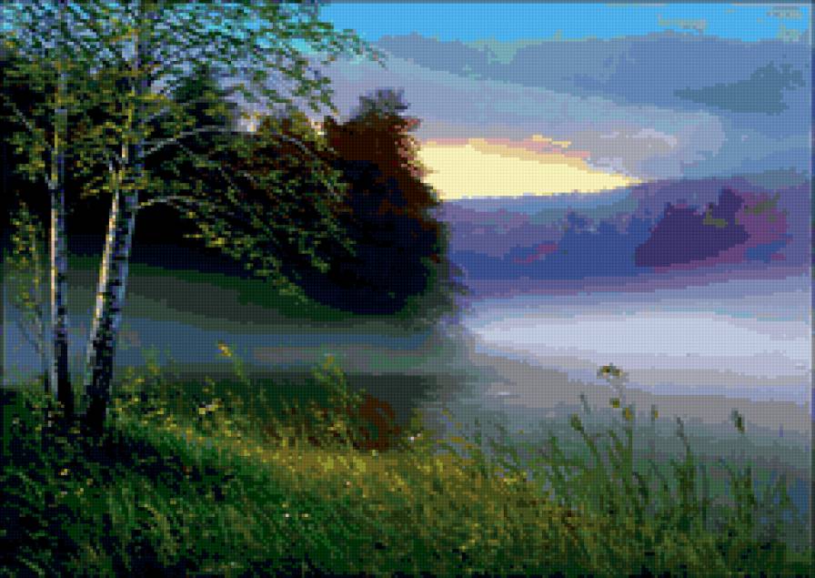 Туманное утро - лето, туман, утро, природа - предпросмотр