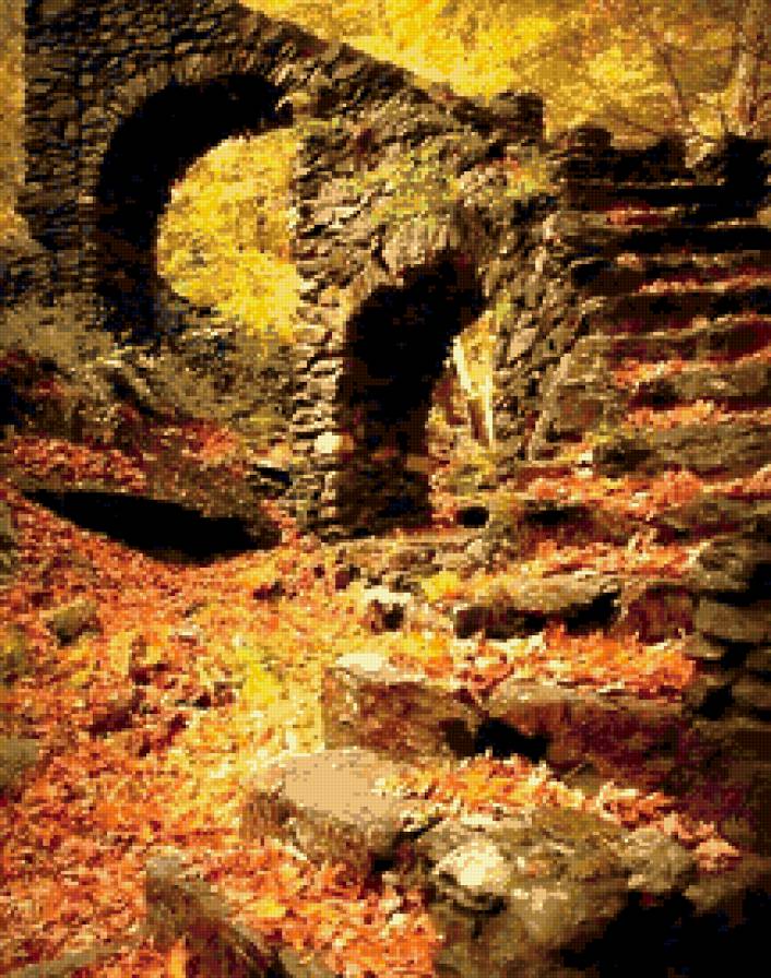 Мост в лесу - мост, осень, лес - предпросмотр