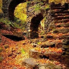 Схема вышивки «Мост в лесу»