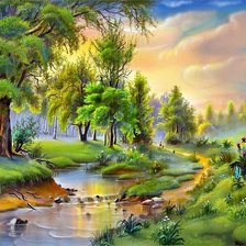 Схема вышивки «летний пейзаж»