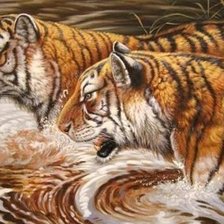 Схема вышивки «тигры»