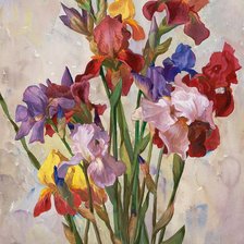 Схема вышивки «ирисы»