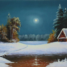 Схема вышивки «зимний пейзаж»