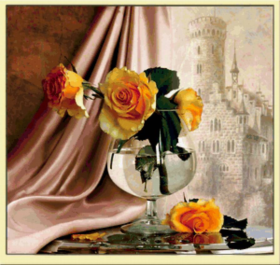 натюрморт - цветы, , натюрморт, роза - предпросмотр