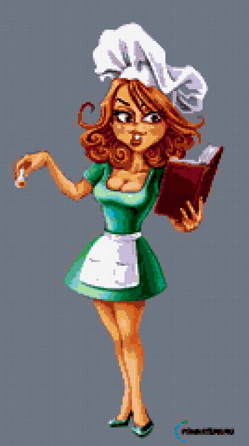 Прекрасны повар - портрет, книга, женщина, еда, для кухни - предпросмотр