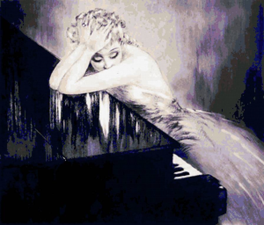 Мечты - живопись, музыка, искусство, женщина - предпросмотр