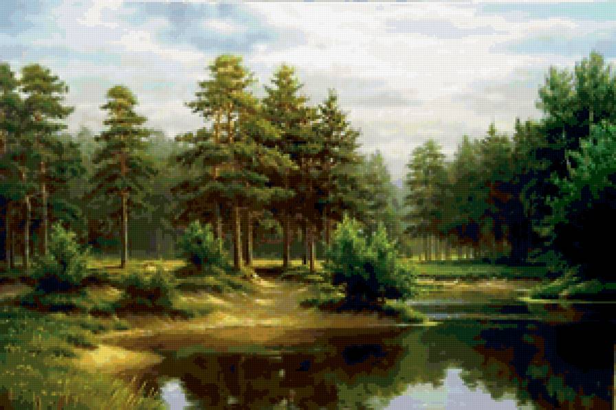 летний пейзаж - река, вода, деревья, природа, лето - предпросмотр