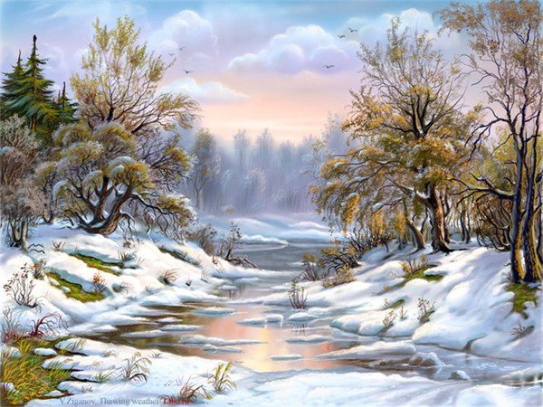 пршла весна - лес, весна, река - оригинал