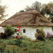 Схема вышивки «деревня»