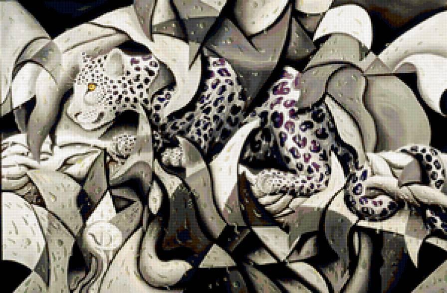 shay davis. - черно-белое, монохром, фэнтези, леопард, животные - предпросмотр