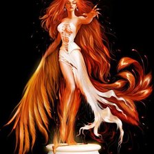 Схема вышивки «девушка-огонь»