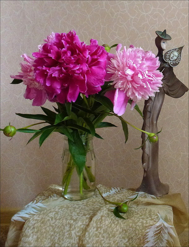 пионы - натюрморт, пионы, букет, цветы - оригинал