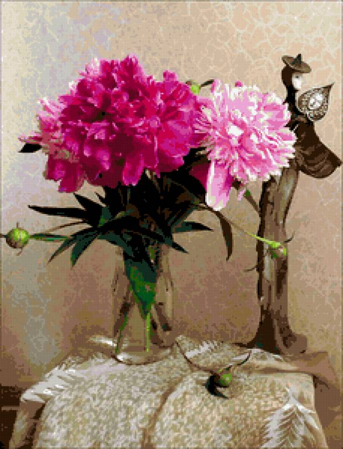 пионы - цветы, пионы, букет, натюрморт - предпросмотр