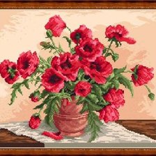 Схема вышивки «Маки в рамке»