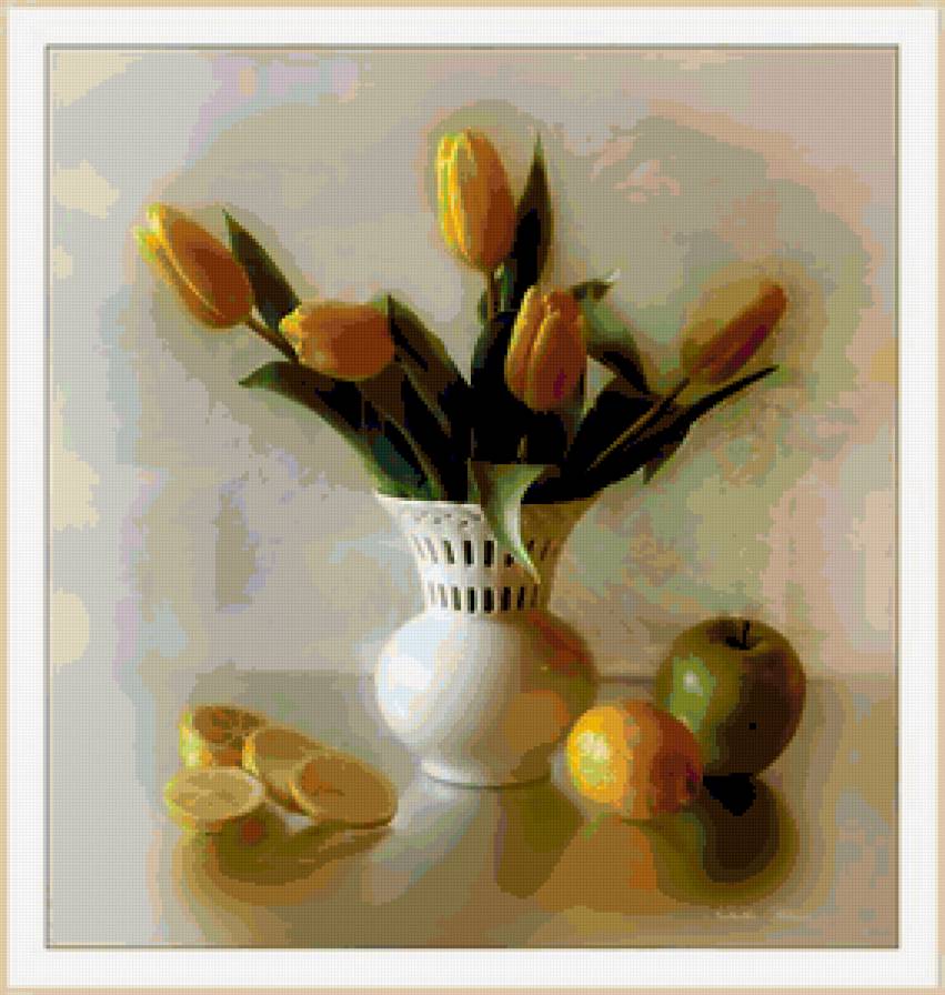 тюльпаны - букет, цветы, тюльпаны, натюрморт - предпросмотр