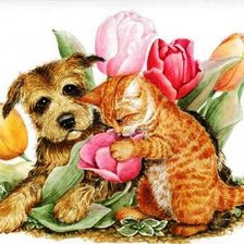 Схема вышивки «Два друга»