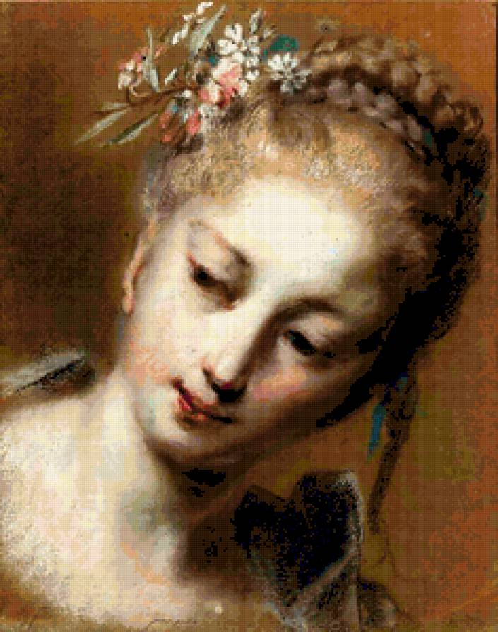 Девушка с цветами в волосах - портрет, девушка, цветы - предпросмотр