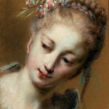 Девушка с цветами в волосах