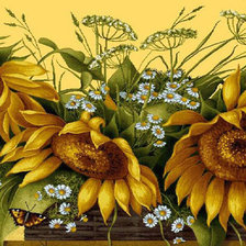 Схема вышивки «подсолнухи»