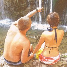 Схема вышивки «ми и водопад»