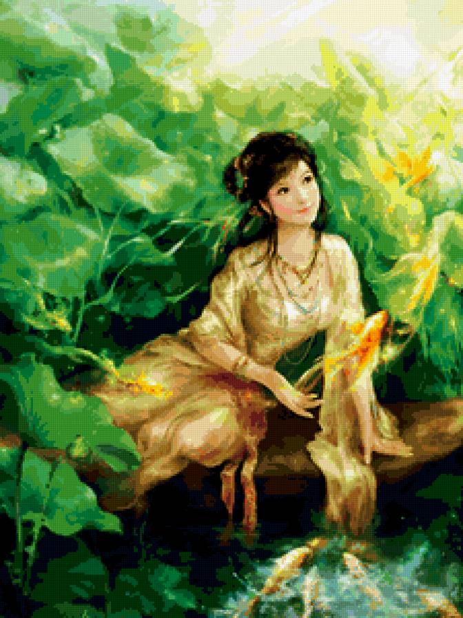 Золотые рыбки - девушки, красота - предпросмотр