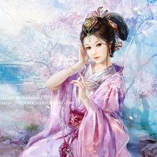 Схема вышивки «Японская девушка 3»