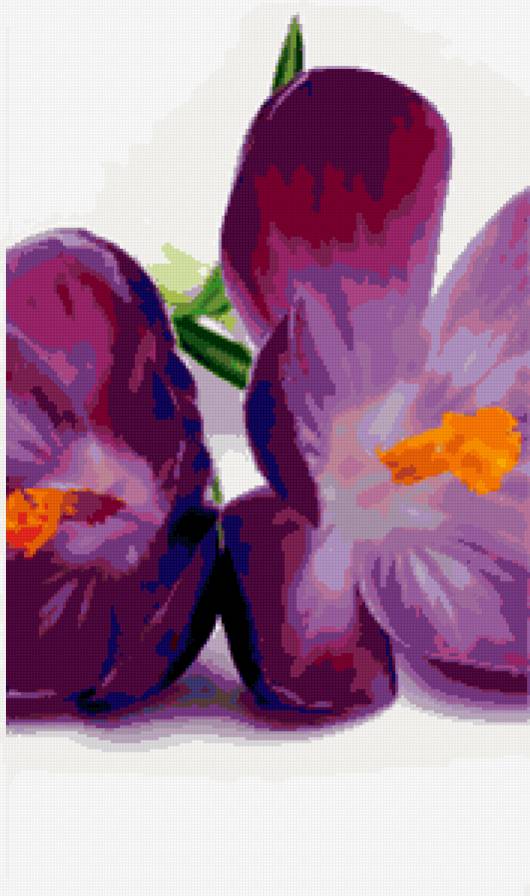 Сиреневые лютики част2 - цветы, триптих - предпросмотр