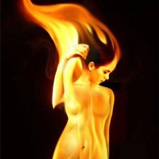 Схема вышивки «Девушка огонь»