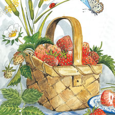 Схема вышивки «Натюрморт с клубникой»