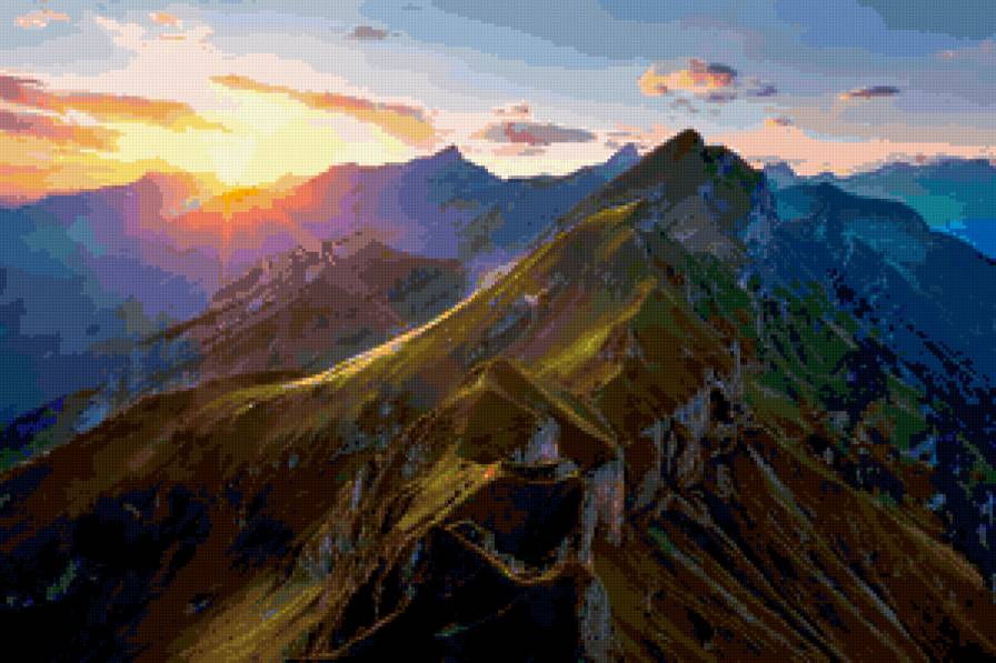 Великолепие гор!!!! - солнце, горы - предпросмотр