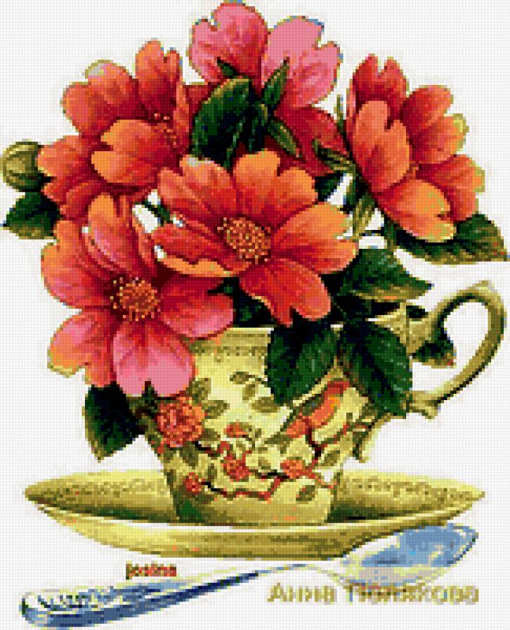 Лето в чашке - цветы, красота - предпросмотр