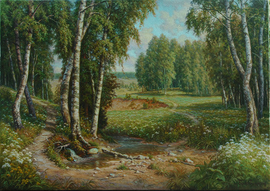 Пейзаж, березы - пейзаж, березы - оригинал