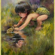 маленький эльф и лягушонок