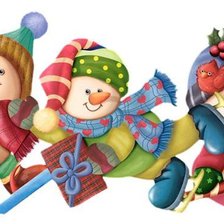 Схема вышивки «веселые снеговики»