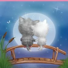 Схема вышивки «двое котят»