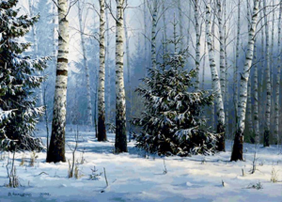 зимний пейзаж - природа, лес, снег, зима - предпросмотр