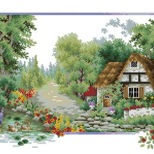 Схема вышивки «домик»