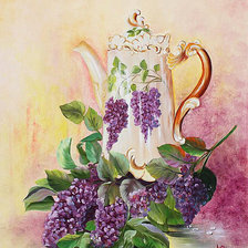 Схема вышивки «ветка сирени»