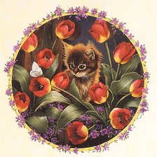 Схема вышивки «котик»