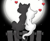 Схема вышивки «влюблённые котята»