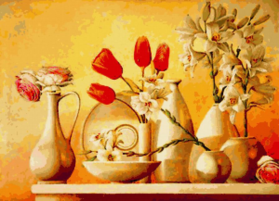 Букеты - цветы, букет, природа, флора.лилии.натюрморт - предпросмотр