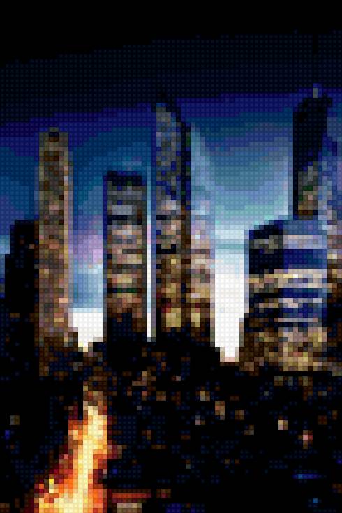 Нью - Йорк - высотки, здания, ночь, америка - предпросмотр