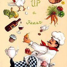 Схема вышивки «Панелька на кухню " весёлый повар" 2»