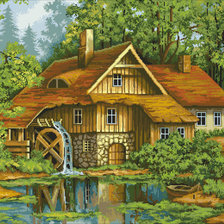 Схема вышивки «Водяная мельница»