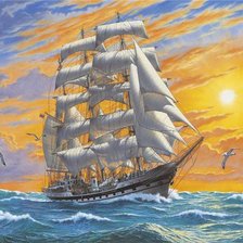 Схема вышивки «Парусник»